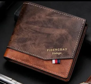 Billetera Hombre Vintage Marrón Nueva