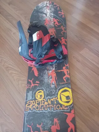 Tabla Snowboard con Fijaciones y botas