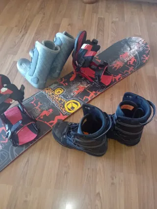 Tabla Snowboard con Fijaciones y botas