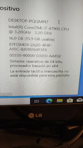 Ordenador Intel Core i7 16GB RAM