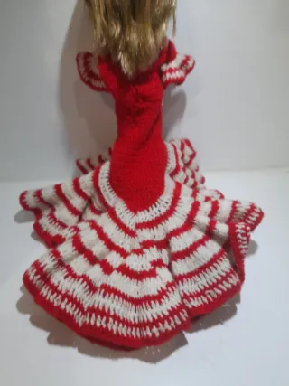 Traje Sevillana  para Muñeca Lesly Crochet