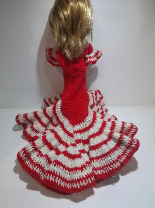 Traje Sevillana  para Muñeca Lesly Crochet