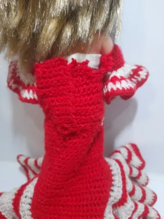 Traje Sevillana  para Muñeca Lesly Crochet