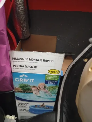 Piscina hinchable CRIVIT Quick-Up con colchonetas