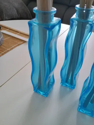 Jarrón azul de cristal