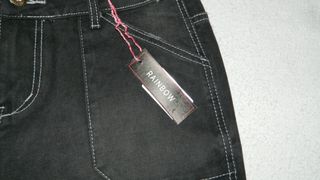 Pantaloni neri con cuciture bianche baggy Y2K