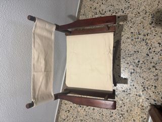 Silla madera y lona plegable vintage