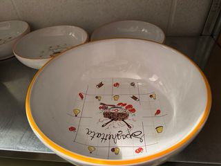 Set 6 Piatti Spaghettata Ceramica giallo/arancio