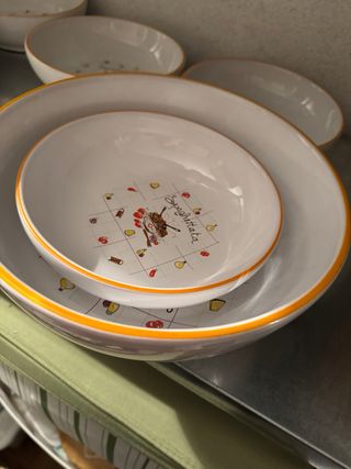 Set 6 Piatti Spaghettata Ceramica giallo/arancio