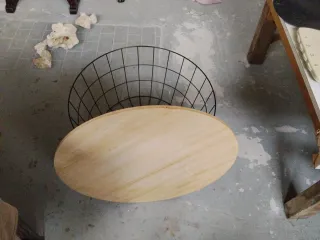 Mesa redonda madera y metal