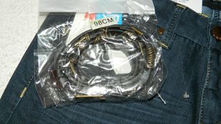 Jeans ragazza blu con bottoni dorati baggy Y2K