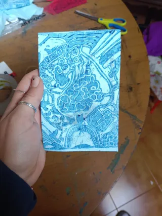 Block notes stampa artigianale blu