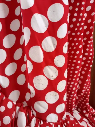 Traje de flamenca rojo y blanco