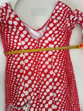 Traje de flamenca rojo y blanco