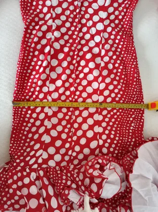 Traje de flamenca rojo y blanco