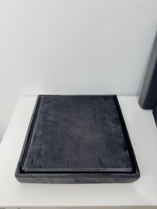 Puff Cubo Almacenaje con Tapa Gris