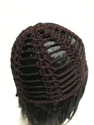 Mesh trama a ventagli colore marrone "moro"