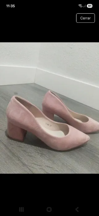Zapatos tacón bajo rosa talla 37