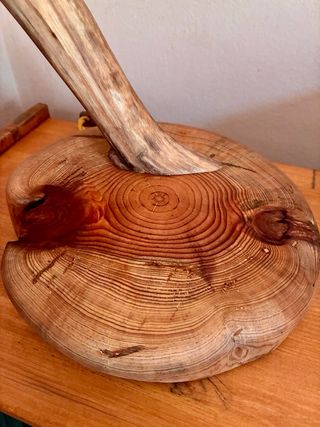Lámpara artesanal madera reciclada