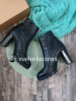 Botín piel tacón cremallera ♡ ZARA * Talla 38