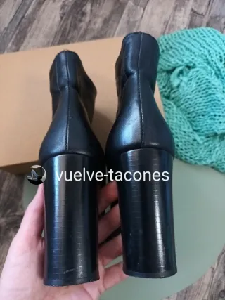 Botín piel tacón cremallera ♡ ZARA * Talla 38