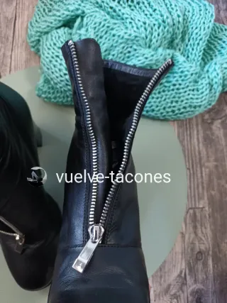 Botín piel tacón cremallera ♡ ZARA * Talla 38