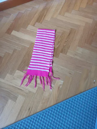 Bufanda niña rayas rosa y blanco