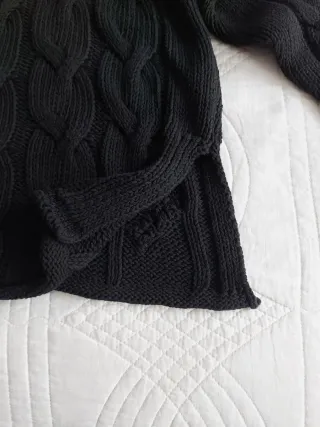 Jersey Zara Negro Punto Ochos Talla S amplia