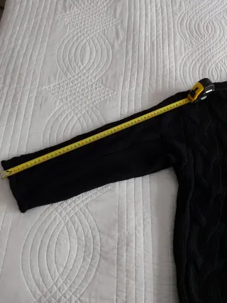 Jersey Zara Negro Punto Ochos Talla S amplia