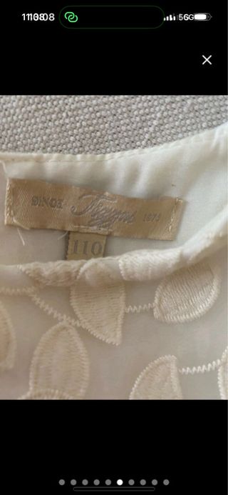 Vestido de comunión beige y blanco