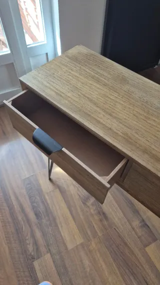 Consola recibidor madera y metal estilo industrial