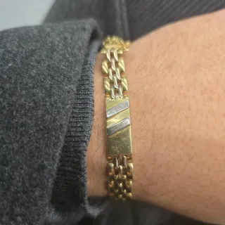 Pulsera Oro 18k Caballero Sólida Elegante