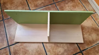 Estantería de pared madera y verde