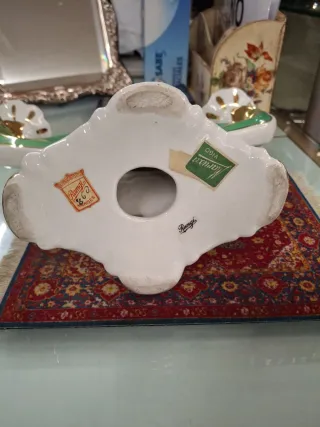 Candelabro Manises 3 velas porcelana