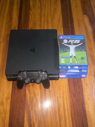 PS4 + Mando original + 5 Juegos + Caja y cables