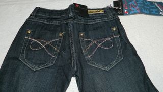 Jeans ragazza con dettagli ricamati baggy Y2K