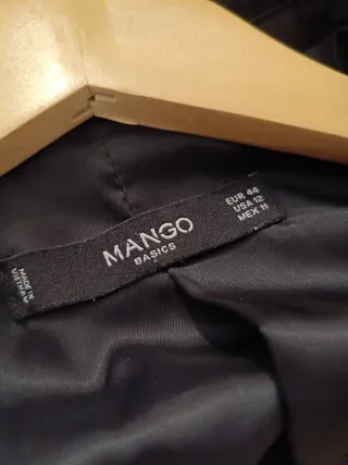 Americana Mango Negra 1 Botón y hombreras