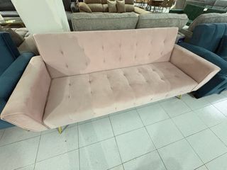 Sofá rosa princesa con patas doradas