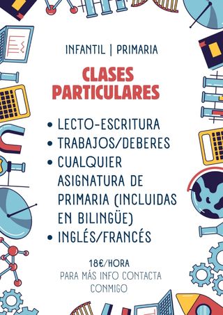 Clases particulares infantil y primaria Valladolid