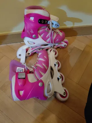 Patines en línea rosas para niña Talla 27-29