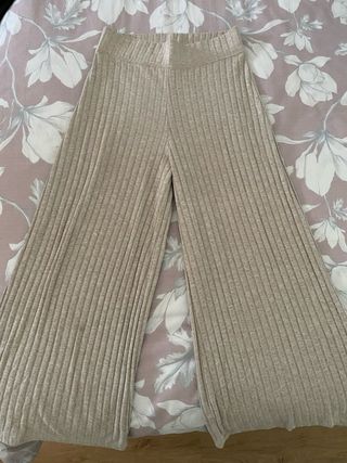 Pantaloni larghi da pesca beige Taglia S