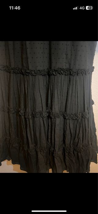 Traje flamenca canastero plumeti de  algodón negro