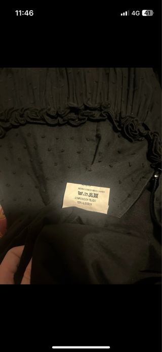 Traje flamenca canastero plumeti de  algodón negro