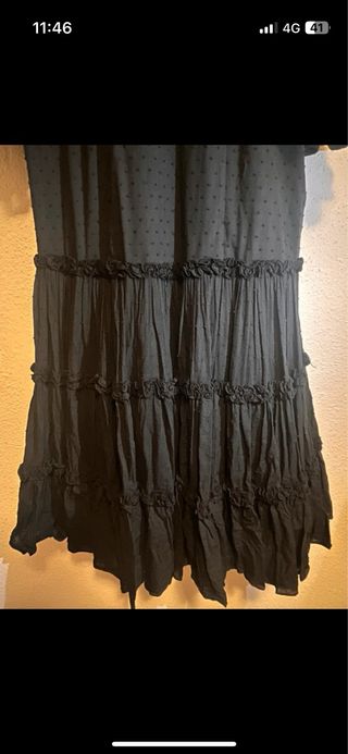 Traje flamenca canastero plumeti de  algodón negro