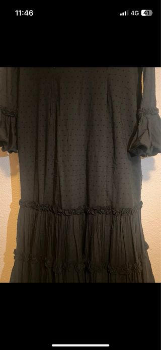 Traje flamenca canastero plumeti de  algodón negro