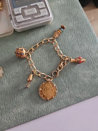 Pulsera de Oro 18K con moneda de oro 1823