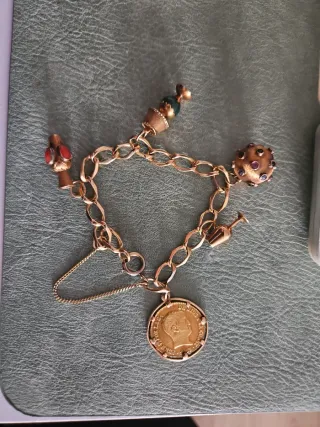 Pulsera de Oro 18K con moneda de oro 1823