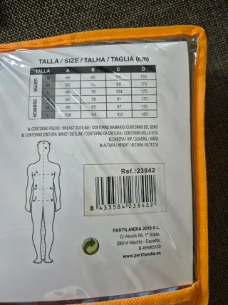 Disfraz Chándal 80s Tailandia Talla S