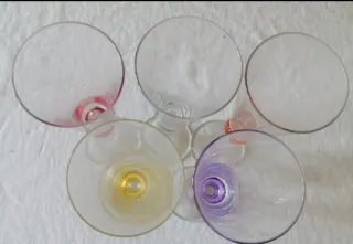 Set 5 Flute Alti in Vetro Colorato