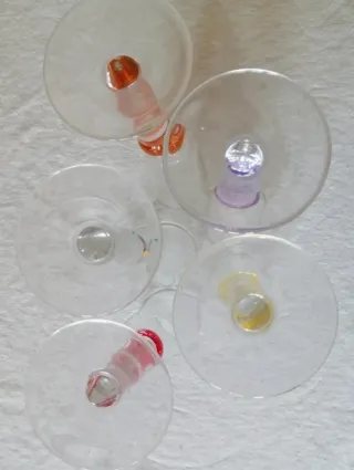 Set 5 Flute Alti in Vetro Colorato